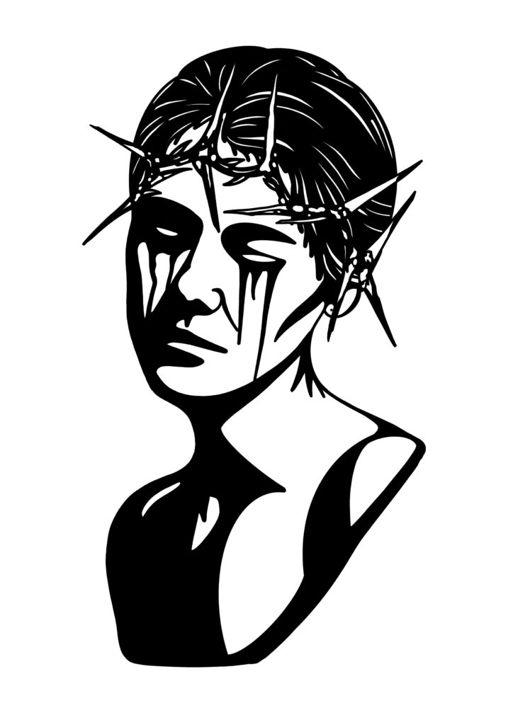 Frau mit Dornenkranz